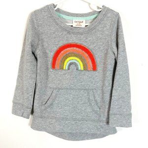 Cat & Jack Rainbow Grey Pullover Sweatshirt Size XS 4/5